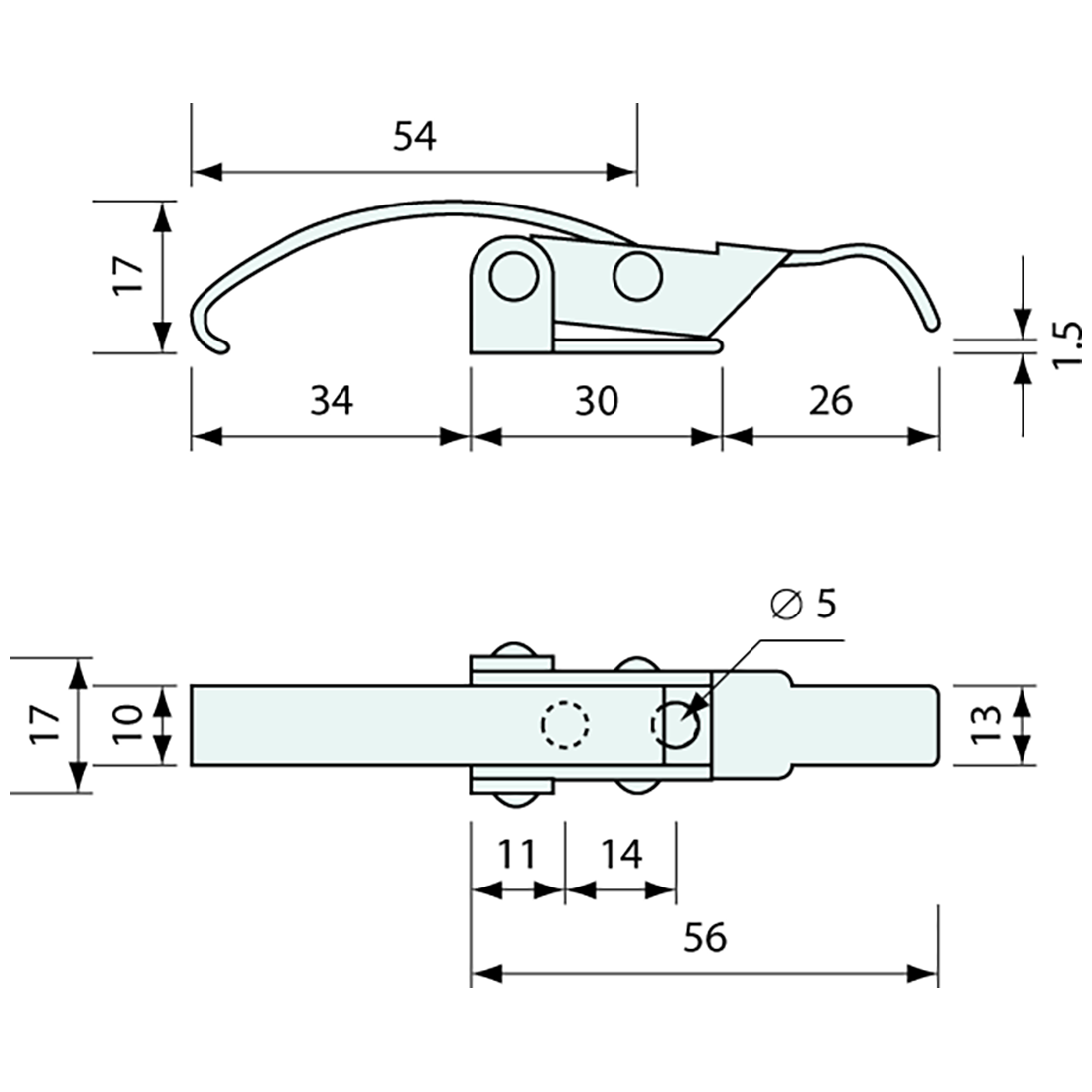 Hold Down Latch Stainless Steel 90mm